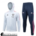 Full-Zip Giacca Cappuccio Arsenal Bianco Uomo 23 24 JK718