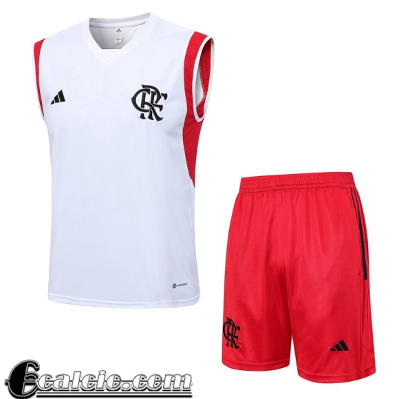 Tute Calcio Senza maniche Flamengo Bianco Uomo 23 24 TG761