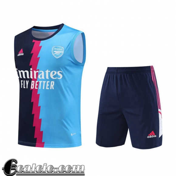 Tute Calcio Senza maniche Arsenal blu scuro azzurro Uomo 23 24 TG792
