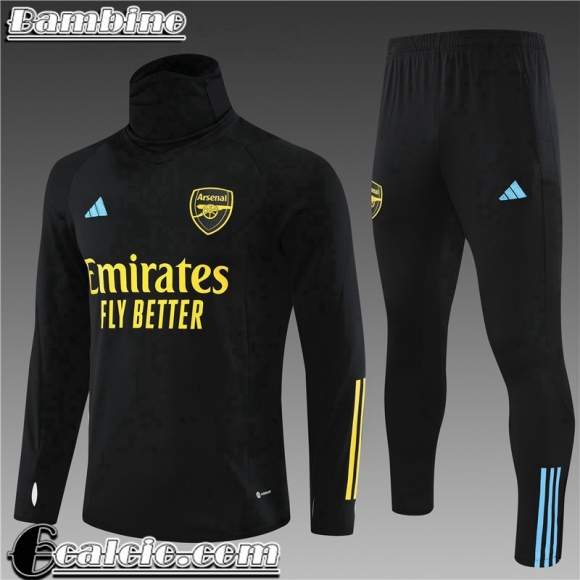 Tute Calcio Collo alto Arsenal nero Bambini 23 24 TK587