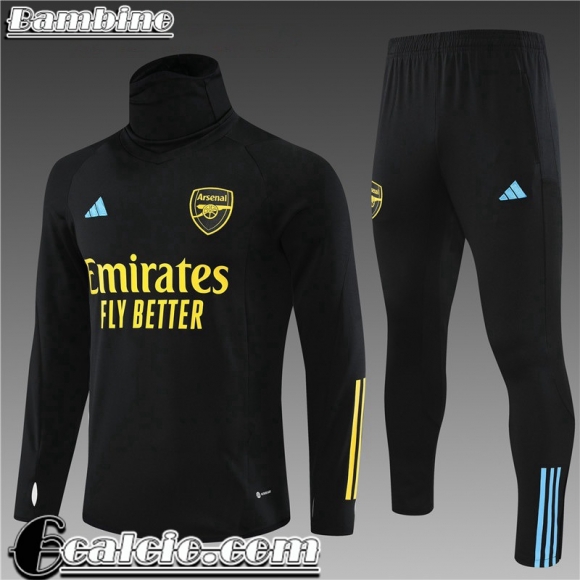 Tute Calcio Collo alto Arsenal nero Bambini 23 24 TK598