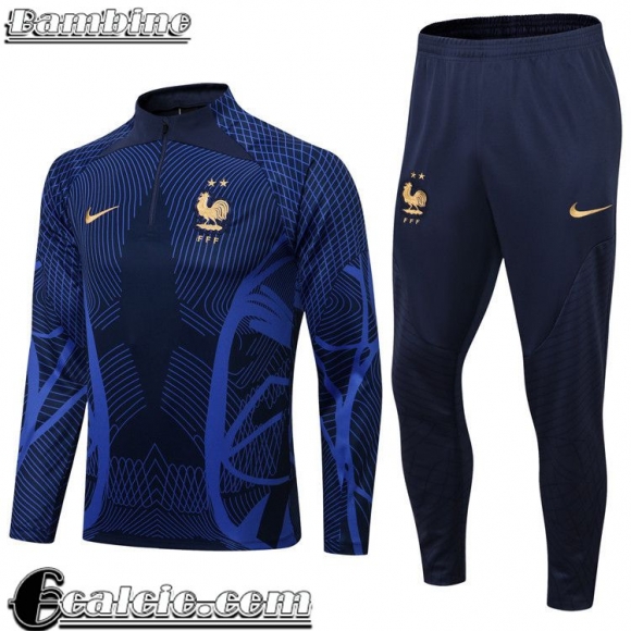 Tute Calcio Francia blu navy Bambini 2022 23 TK276