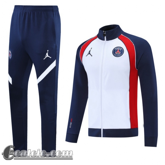 Full-Zip Giacca PSG bianco blu Uomo 2021 2022 JK77