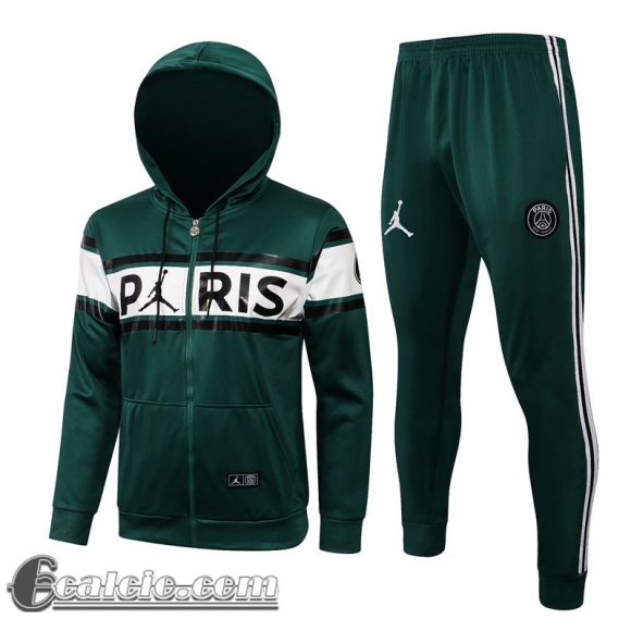 Cappuccio Hoodie Full-Zip Giacca PSG verde Uomo 2021 2022 JK80