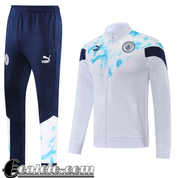 Full Zip Giacca Manchester City Bianco Uomo 2022 23 JK395