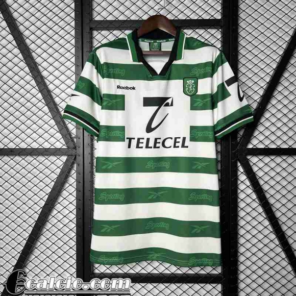 Sporting Lisbon Retro Maglia Calcio Prima Manga Larga Uomo 99/00 FG828