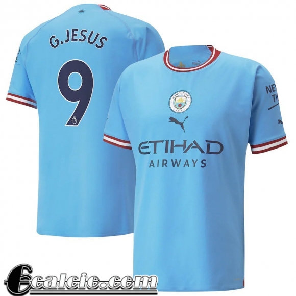 Maglie Calcio Manchester City Prima Uomo 2022 23 G.Jesus 9