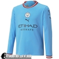 Maglie Calcio Manga Larga Manchester City Prima Uomo 2022 23