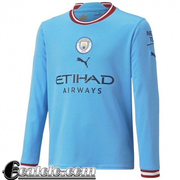 Maglie Calcio Manga Larga Manchester City Prima Uomo 2022 23