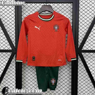 Portogallo Maglia Calcio Prima Manga Larga Bambino 2025