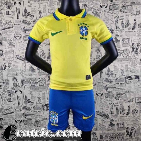 Maglie Calcio Brasile Prima Bambini 2022 23 AK08