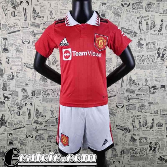 Maglie Calcio Manchester United Prima Bambini 2022 23 AK24