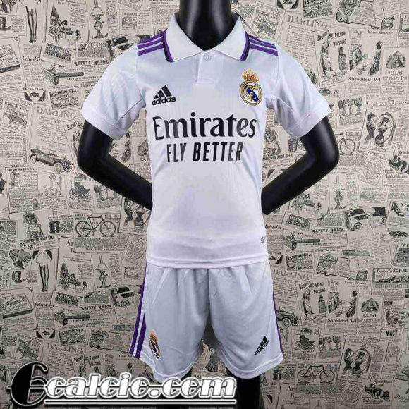 Maglie Calcio Real Madrid Prima Bambini 2022 23 AK29