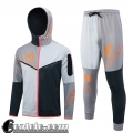 Full-Zip Giacca Cappuccio Sport grigio scuro Uomo 23 24 JK780