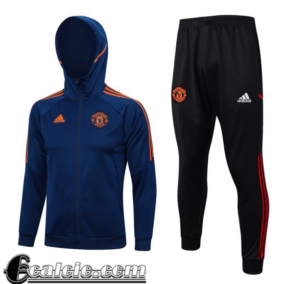 Full-Zip Giacca Cappuccio Manchester United blu navy Uomo 23 24 JK760