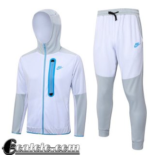 Full-Zip Giacca Cappuccio Sport Bianco Uomo 23 24 JK772