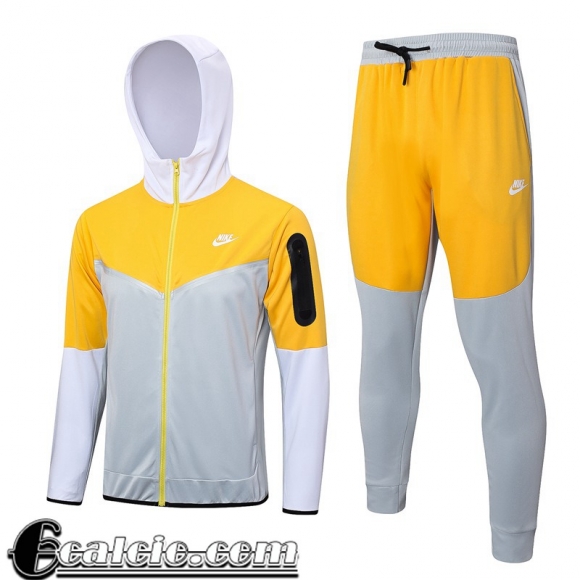 Full-Zip Giacca Cappuccio Sport giallo grigio chiaro Uomo 23 24 JK774