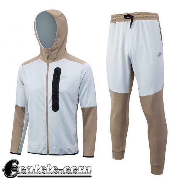 Full-Zip Giacca Cappuccio Sport Bianco Uomo 23 24 JK777