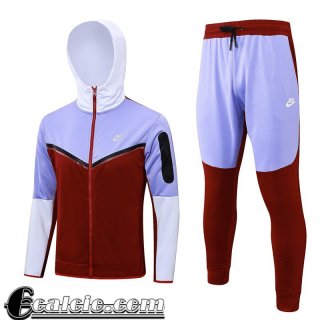 Full-Zip Giacca Cappuccio Sport blu rosso scuro Uomo 23 24 JK779