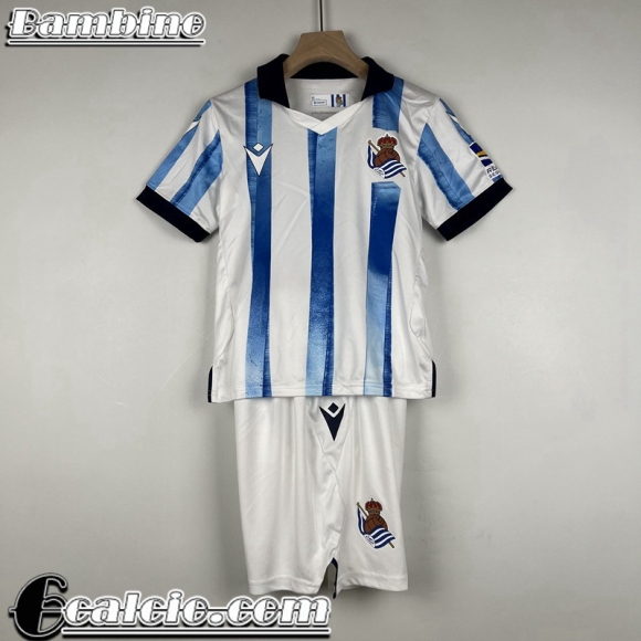 Maglie Calcio Real Sociedad Prima Bambini 23 24 MK49