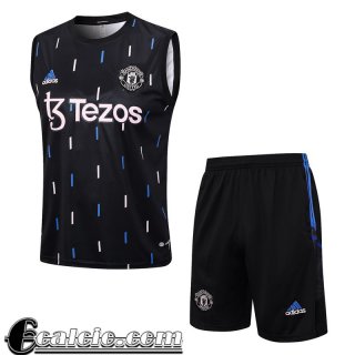 Tute Calcio Senza maniche Manchester United nero Uomo 23 24 TG882