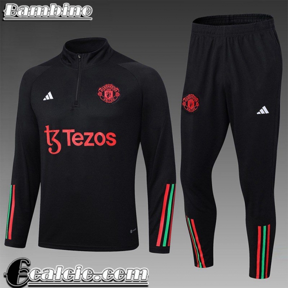 Tute Calcio Manchester United nero Bambini 23 24 TK630