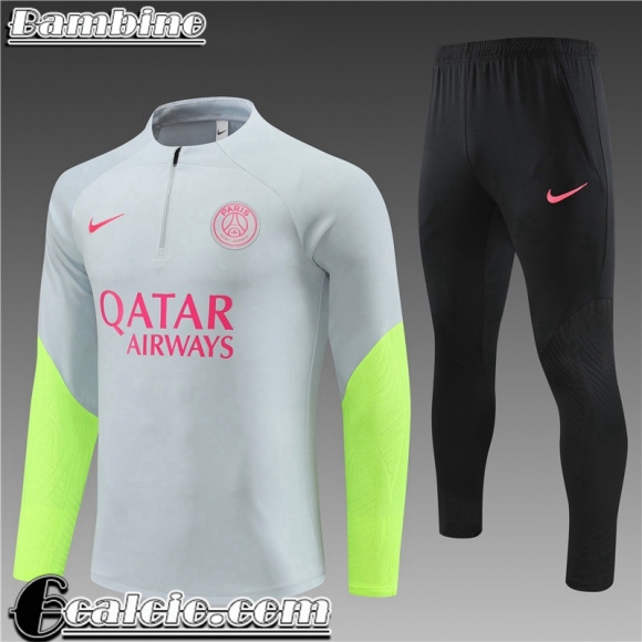 Tute Calcio PSG grigio chiaro Bambini 23 24 TK646