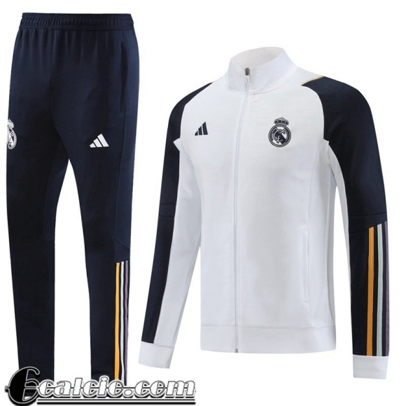 Full-Zip Giacca Real Madrid Bianco Uomo 23 24 JK789