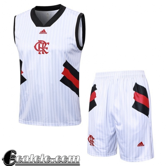 Tute Calcio Senza maniche Flamengo Bianco Uomo 23 24 TG941