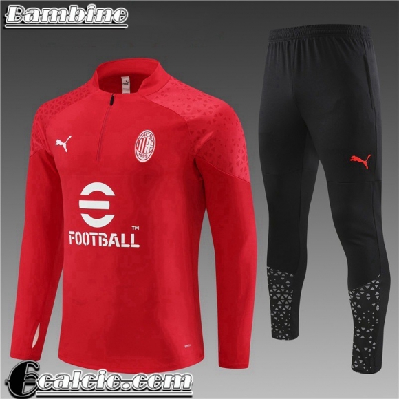 KIT: Tute Calcio AC Milan rosso Bambini 23 24 TK687