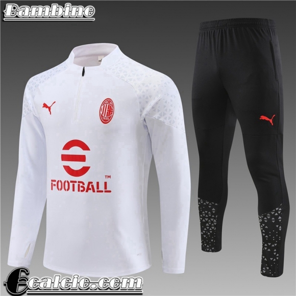 KIT: Tute Calcio AC Milan Bianco Bambini 23 24 TK688