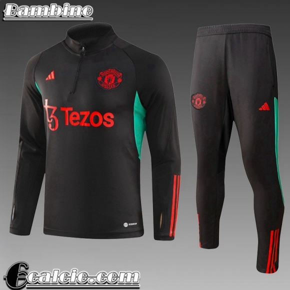 KIT: Tute Calcio Manchester United nero Bambini 23 24 TK709