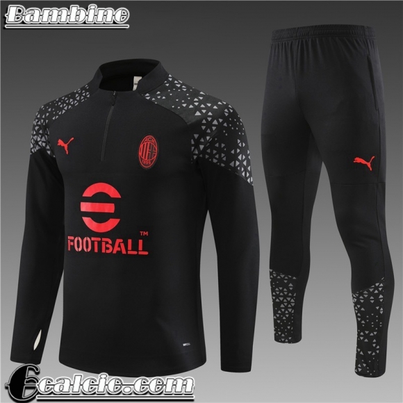 KIT: Tute Calcio AC Milan nero Bambini 23 24 TK686