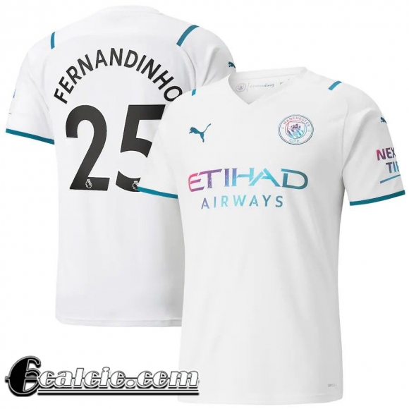 Maglia Calcio Manchester City Seconda Uomo # Fernandinho 25 2021 2022