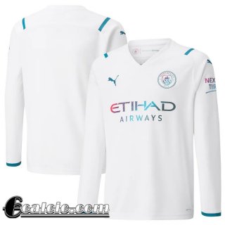 Maglia Calcio Manchester City Seconda Uomo Manga Larga 2021 2022