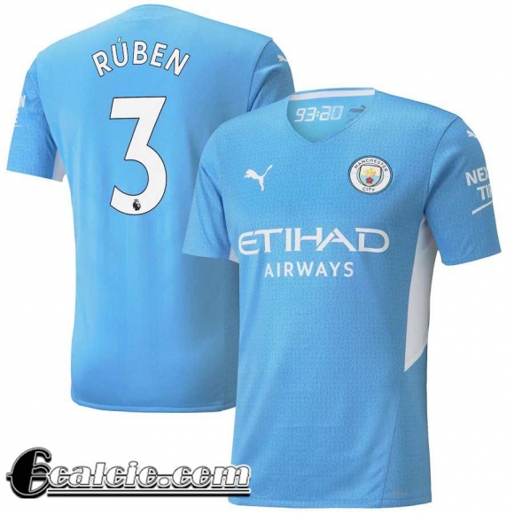 Maglia Calcio Manchester City Prima Uomo # Rúben 3 2021 2022