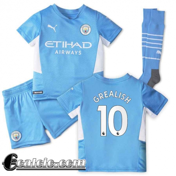 Maglia Calcio Manchester City Prima Bambini 2021 2022