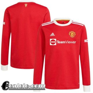 Maglia Calcio Manchester United Prima Uomo Manga Larga 2021 2022