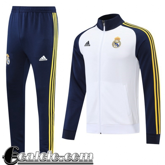 Full Zip Giacca Real Madrid Bianco Uomo 22 23 JK453