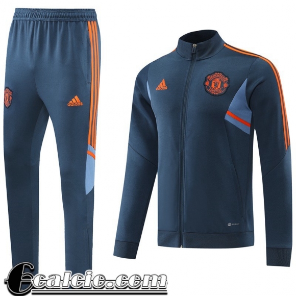 Full Zip Giacca Manchester United blu Uomo 22 23 JK463