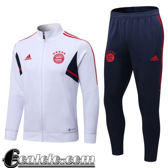 Full Zip Giacca Bayern Monaco Bianco Uomo 22 23 JK500