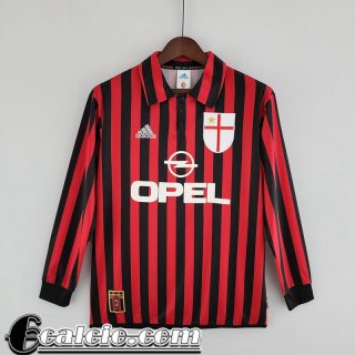 Retro Maglie Calcio AC Milan Prima Uomo Manga Larga 99 00 FG180