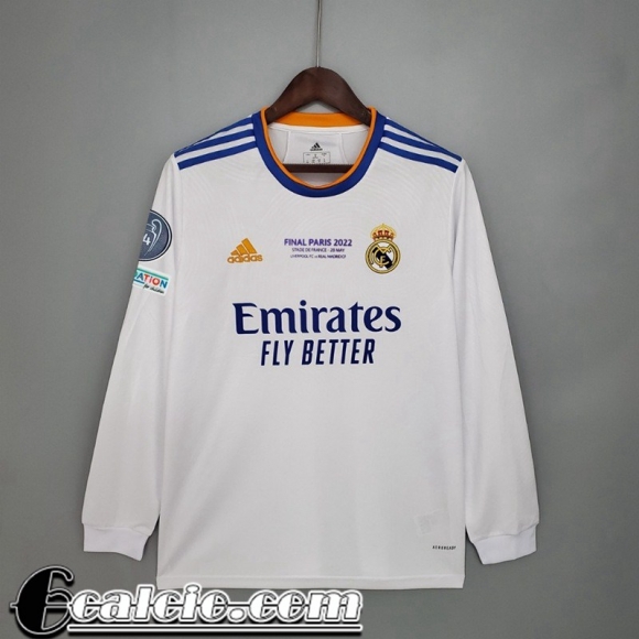 Maglie Calcio Real Madrid Prima Uomo Manga Larga 2021 22 KL07