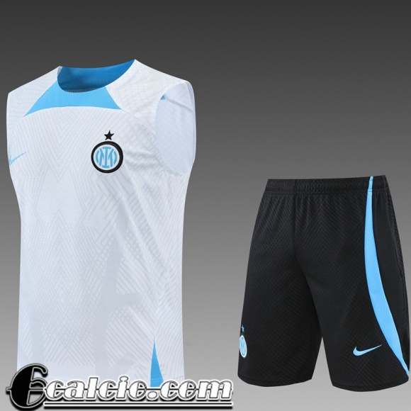 Tute Calcio Senza maniche Inter Milan Bianco Uomo 22 23 TG395