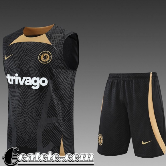 Tute Calcio Senza maniche Chelsea Nero Uomo 22 23 TG397