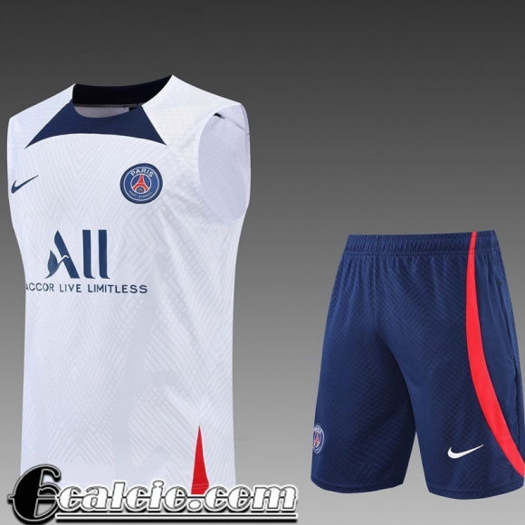 Tute Calcio Senza maniche PSG Bianco Uomo 22 23 TG401