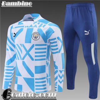 Tute Calcio Manchester City blu bianco Bambini 22 23 TK316