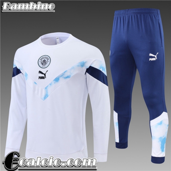 Tute Calcio Manchester City Bianco Bambini 22 23 TK320