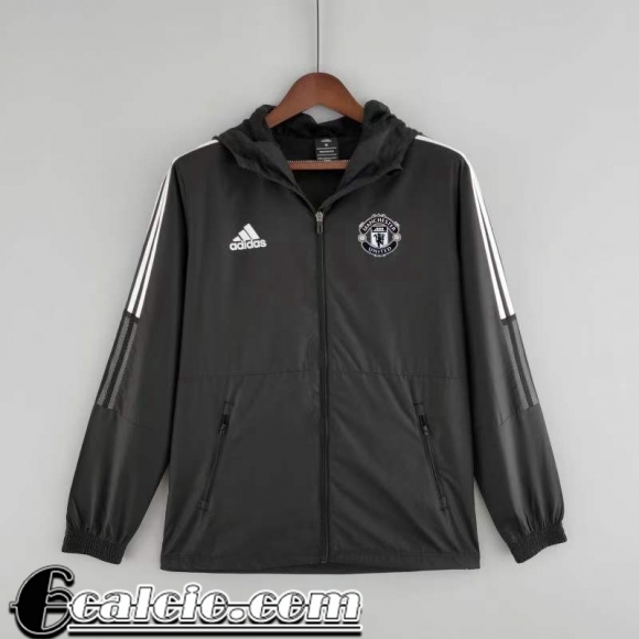 Giacca a vento Cappuccio Manchester United Nero Uomo 22 23 WK95