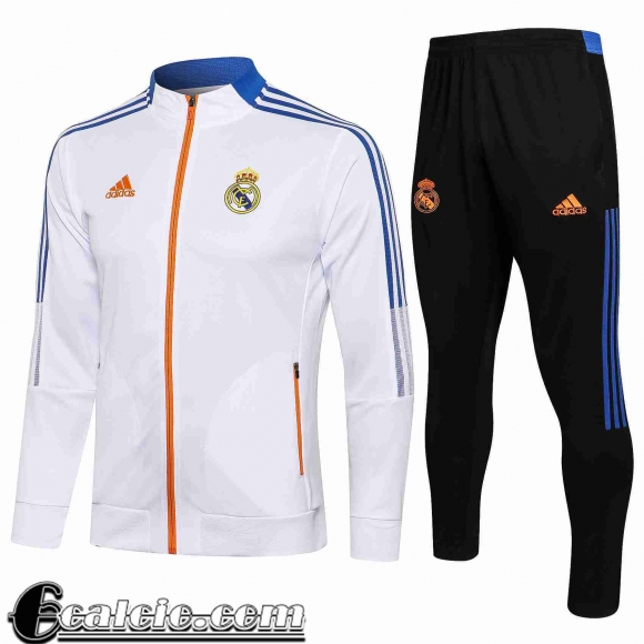 Full-Zip Giacca Real Madrid bianco Uomo JK119 2021 2022